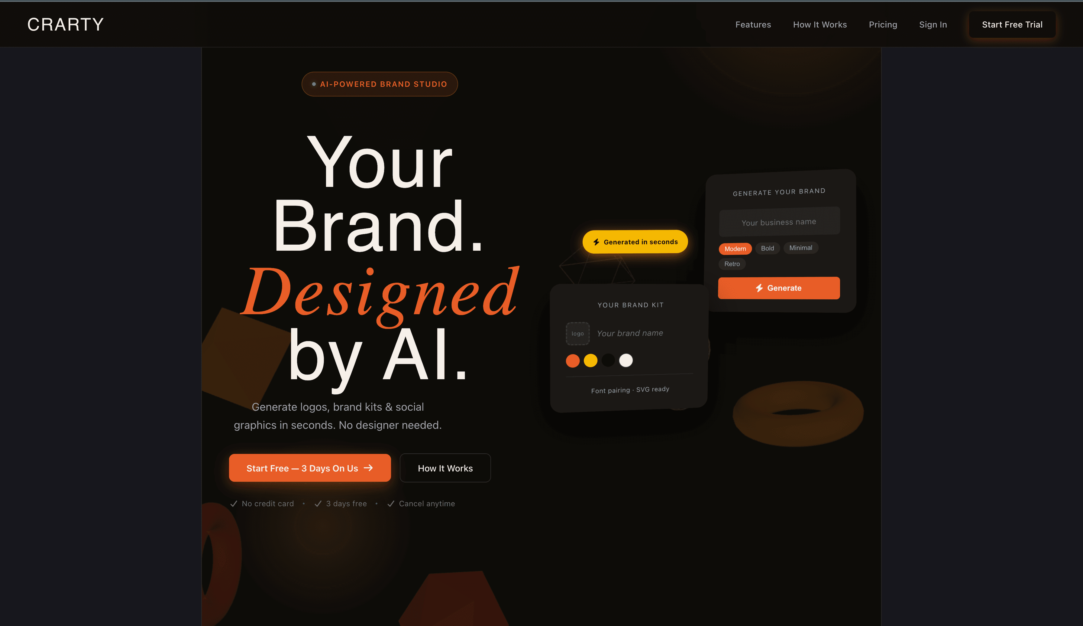 CRARTY AI – AI-Powered SaaS Brand Studio