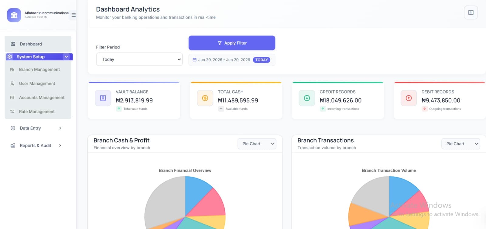 Custom-made Bank App